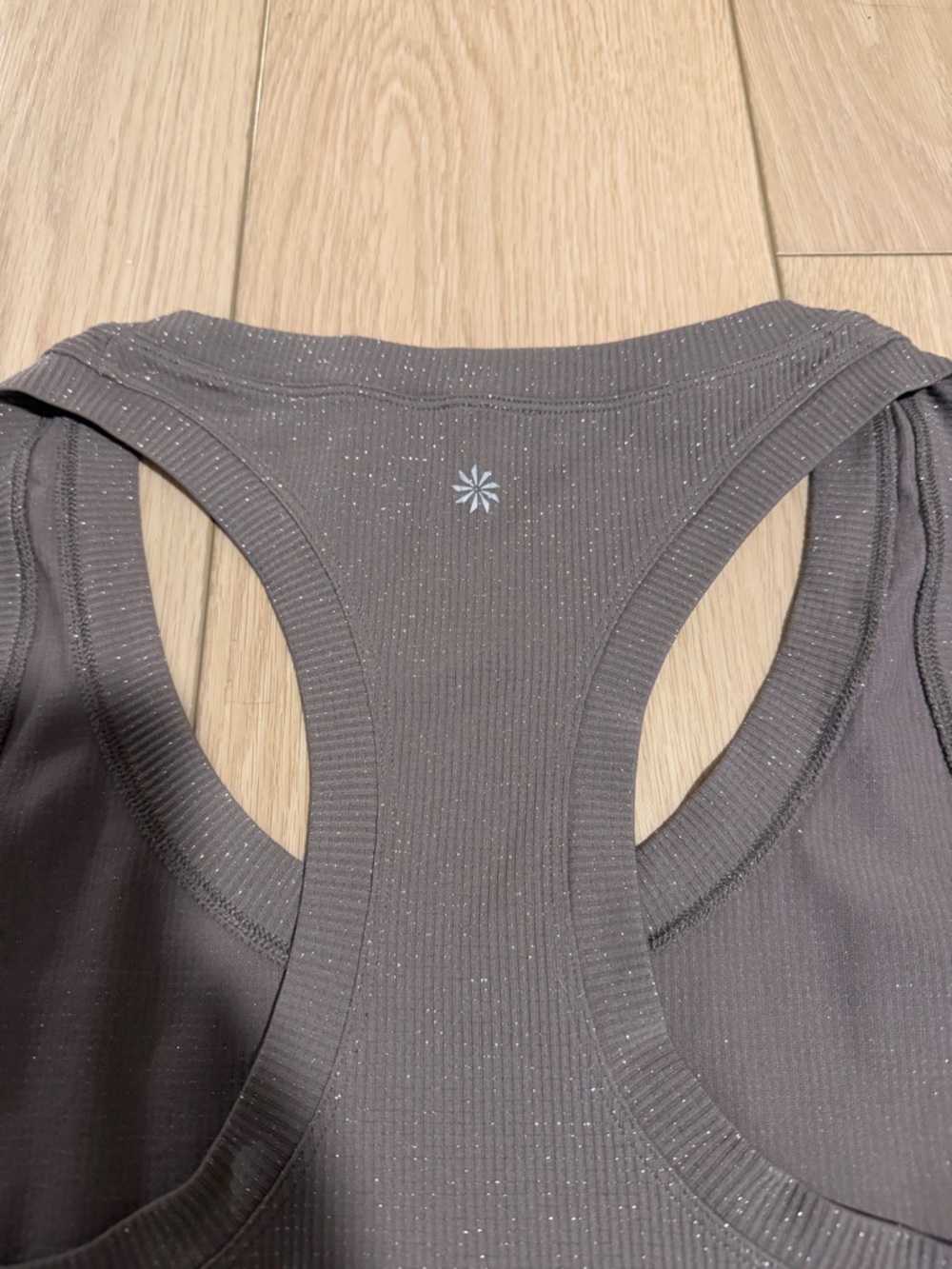 Athleta Gray Sparkle Racerback Sports Bra